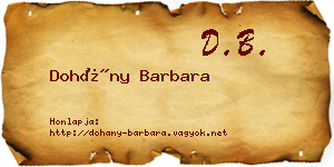 Dohány Barbara névjegykártya