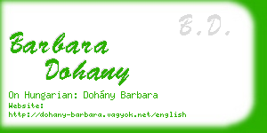 barbara dohany business card